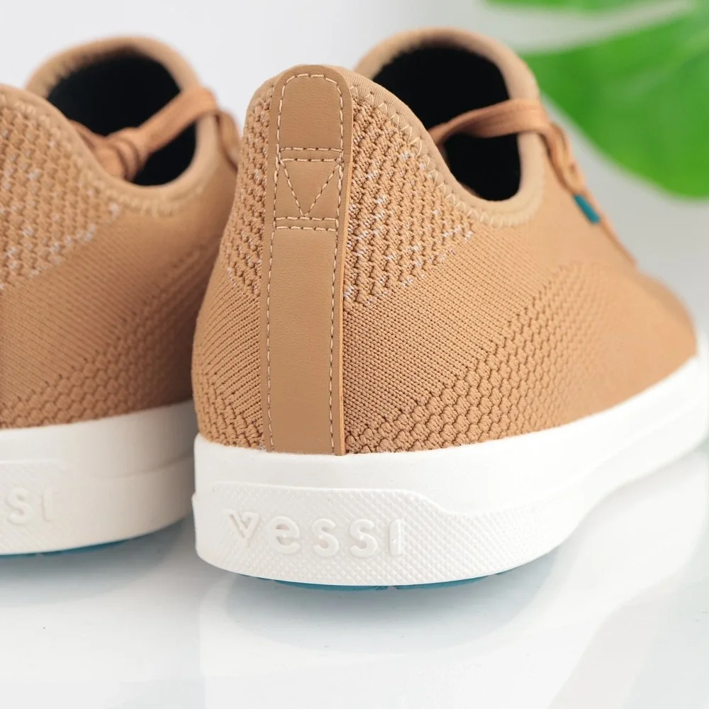 Vessi Womens Weekend Sneakers Size 9 Waterproof Oak Brown Lace-Up Comfort Shoes
